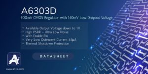 A6303D 300mA 高精度低噪 1V输出 CMOS LDO