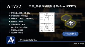 A4722 提供四組_SPDT單軸雙切模擬開關