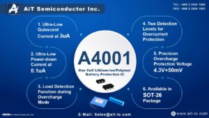A4001电池管理 单节锂离子/聚合物电池保护IC